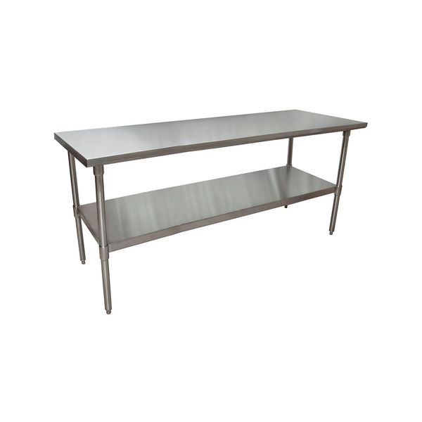 Bk Resources Work Table 16/304 Stainless Steel With Galvanized Undershelf 72"Wx36"D CTT-7236